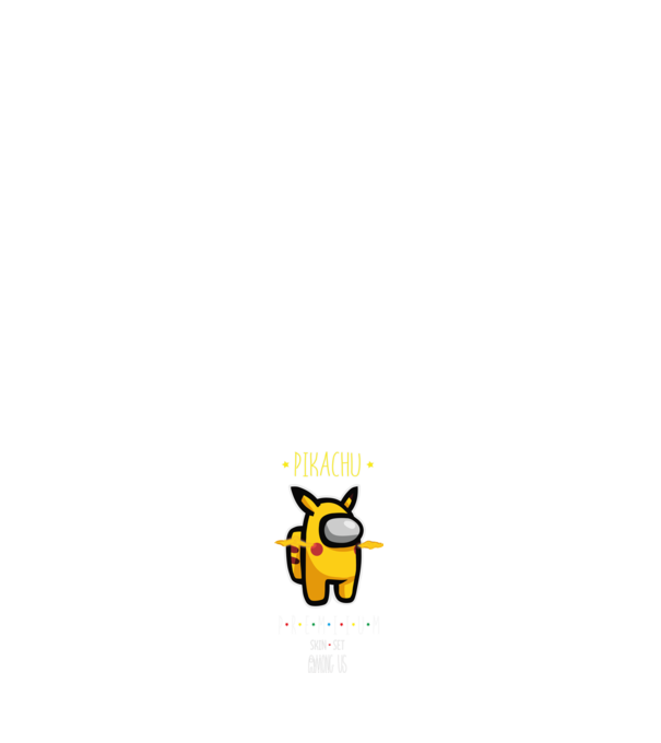 Among us Pikachu 2 premium skin set minta sötétkék pólón