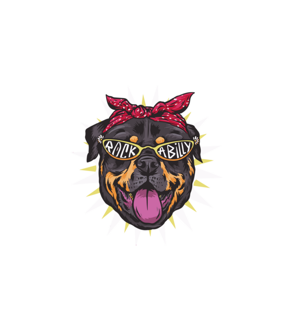 Bulldog - rockabilly minta fehér pólón