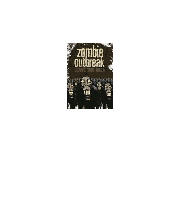 Zombi veszély 2 minta szürke pólón