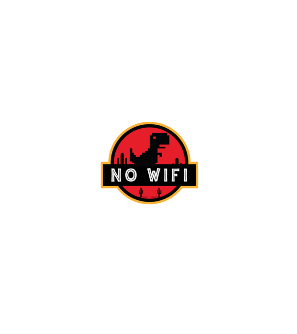 Jurassic p - No wifi minta fehér/piros pólón