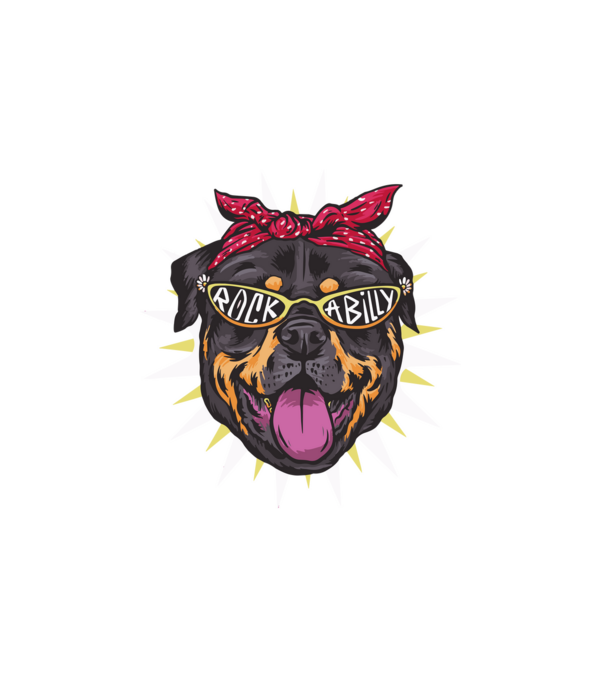 Bulldog - rockabilly minta fehér pólón