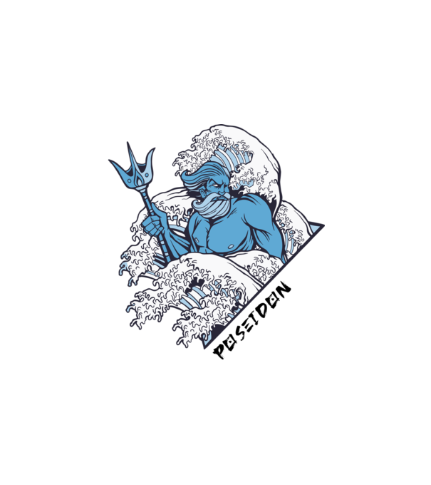 Poseidon - Poszeidón a tengerek istene minta fehér pólón