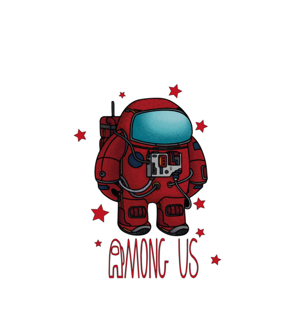 Among us spaceman - űrhajós minta fehér pólón