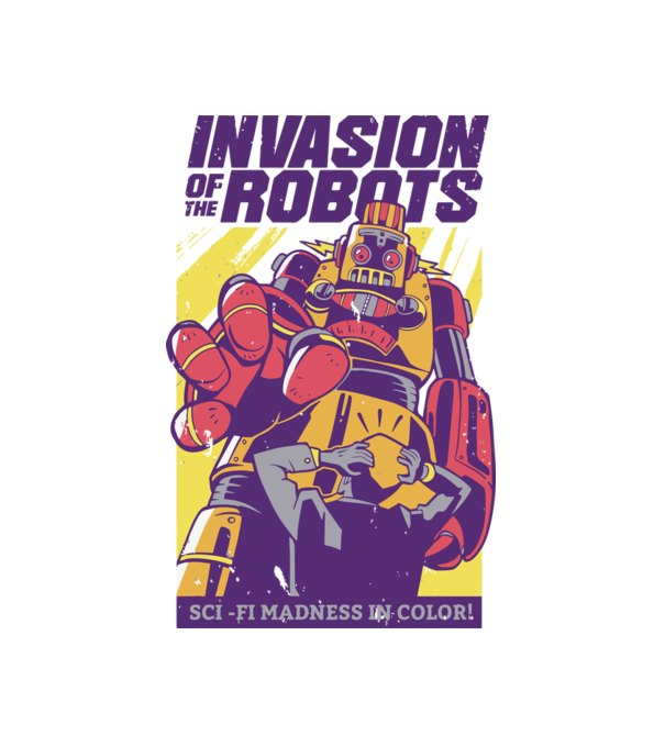 Retro sci-fi movie minta fehér pólón