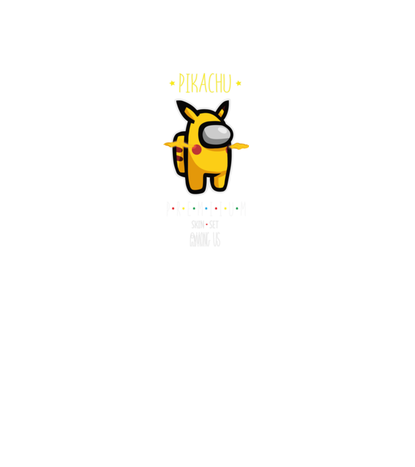Among us Pikachu 2 premium skin set minta fekete pólón