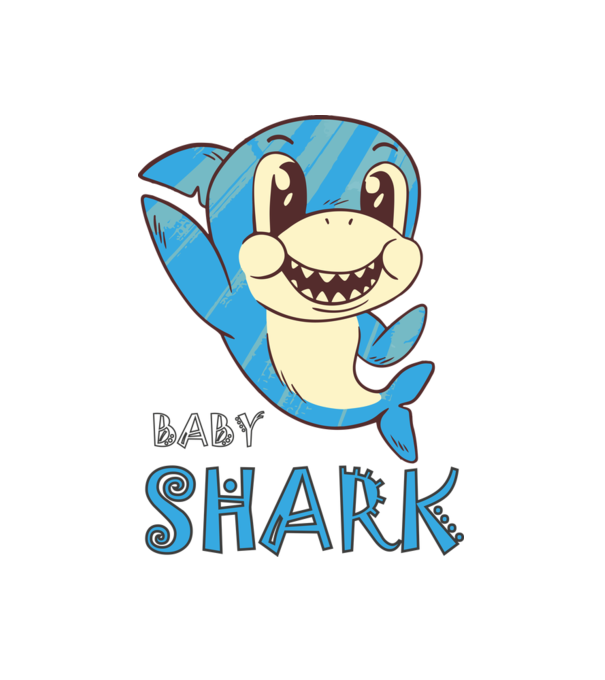 Bébi cápa - baby shark minta fehér pólón