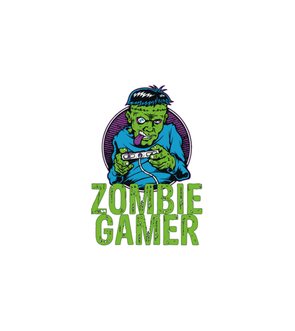 Zombie gamer minta fehér pólón