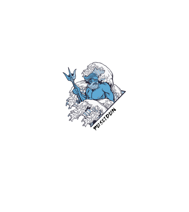 Poseidon - Poszeidón a tengerek istene minta szürke pólón