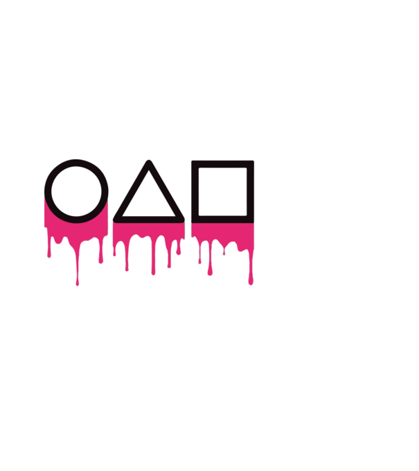 Squid game logo - nyerd meg az életed minta fehér pólón