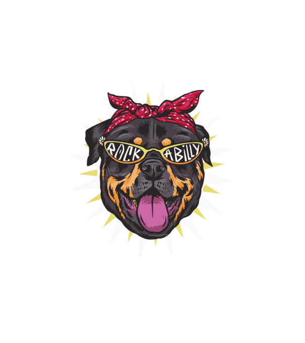 Bulldog - rockabilly minta fehér pólón