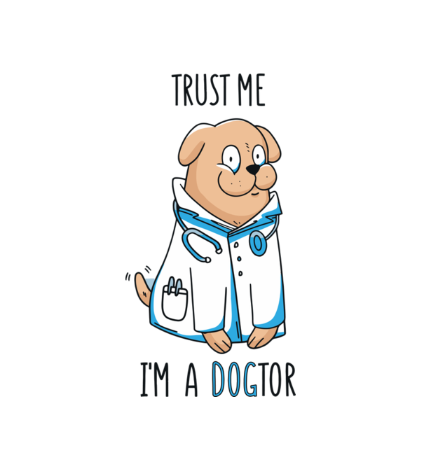 Kutya doki - DOGtor minta fehér pólón