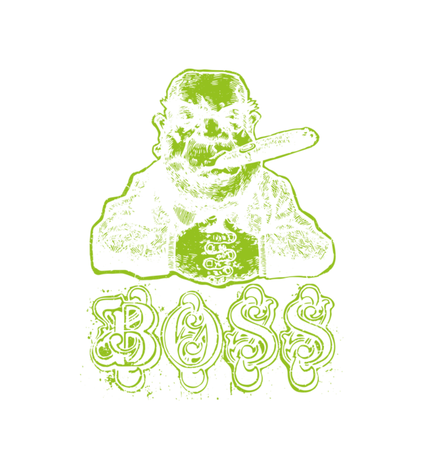 BOSS - főnök minta fehér pólón