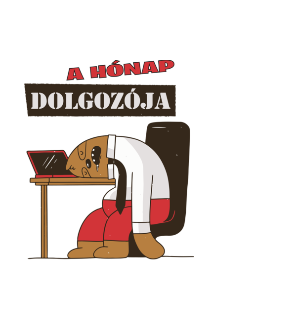 A hónap dolgozója minta sötétkék pólón