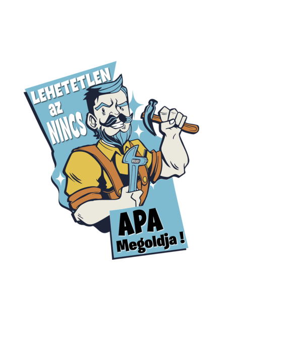 Apa megoldja - szuper apa minta sötétkék pólón