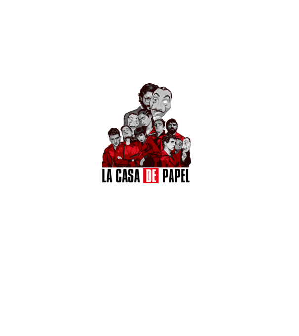 La casa de papel art minta homokszín pólón