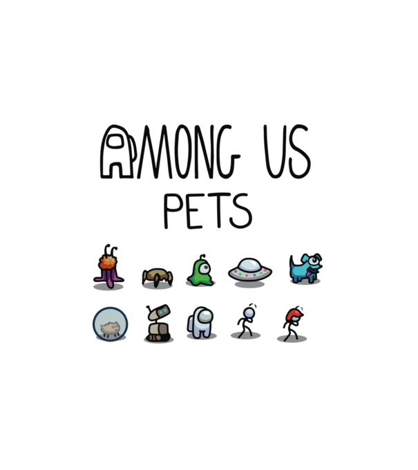 Among us pets minta fehér pólón