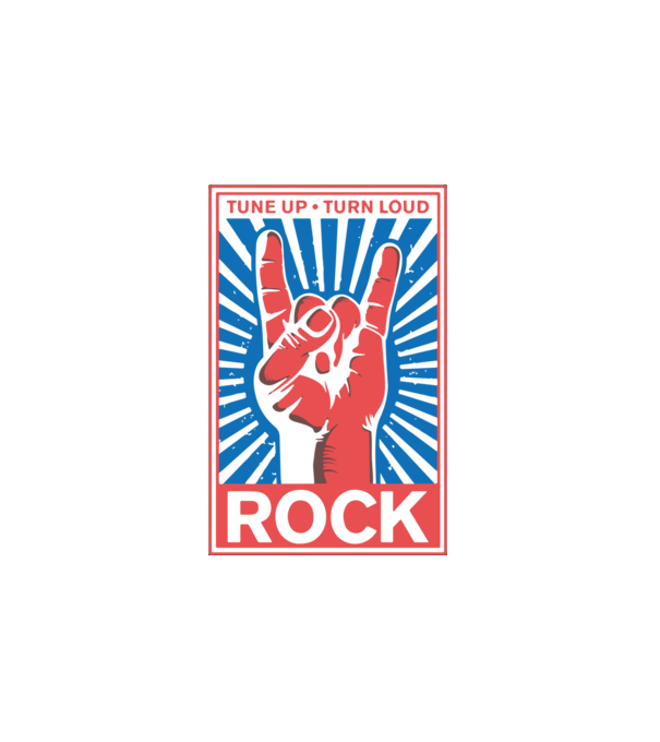 Rock zene tekerd hangosra minta fehér pólón
