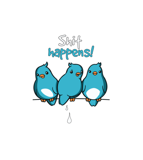 Shit happens - madarak minta fehér pólón