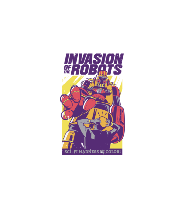 Retro sci-fi movie minta fehér pólón