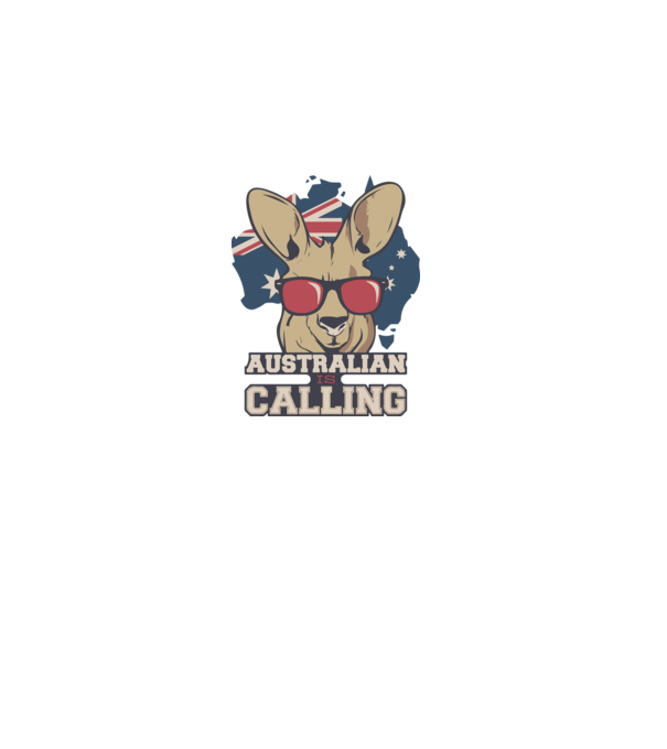 Australian is calling - Meghívó Ausztráliába minta fekete pólón