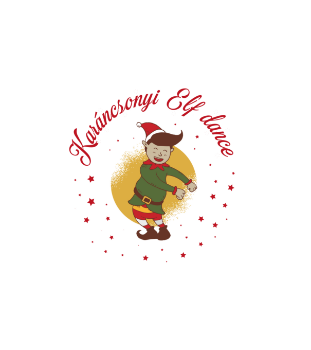 Karácsonyi - Elf dance minta fehér pólón