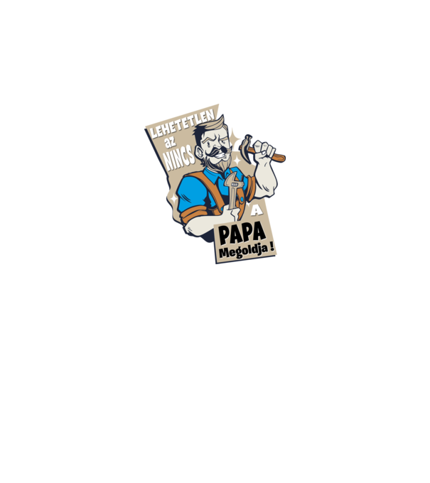 Papa megoldja - szuper papa minta királykék pólón