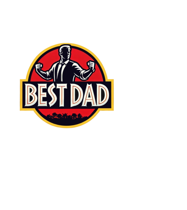A legjobb apa best dad Jurassic park style minta fehér pólón