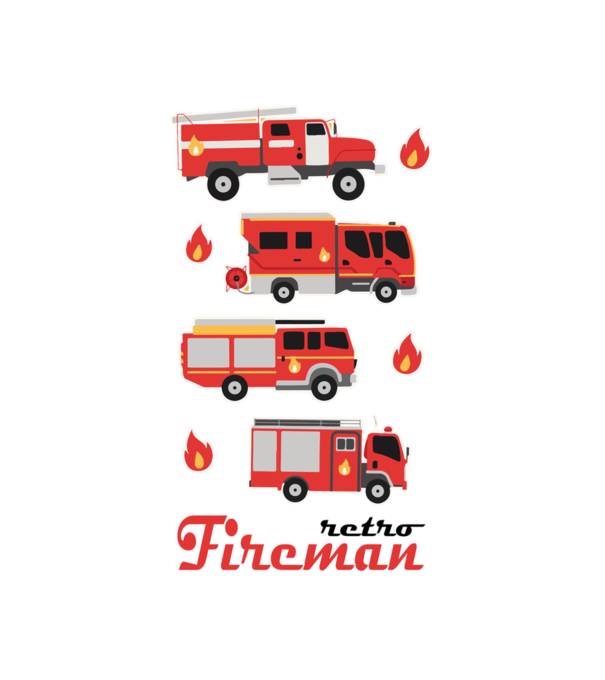 Tűzoltó - Fireman retro minta fehér pólón