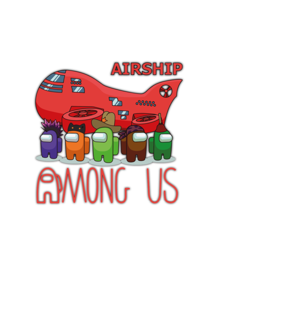 Among us - Airship minta sötétkék pólón