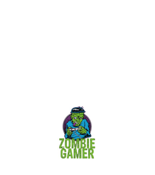 Zombie gamer minta sötétkék pólón