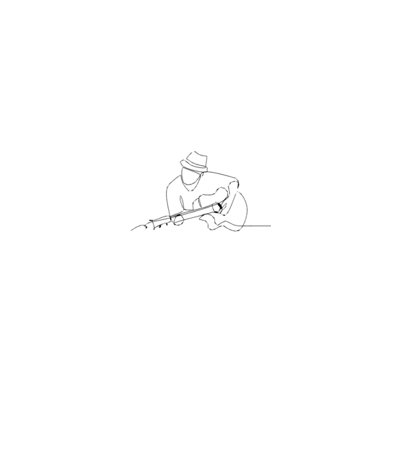 line-art gitáros 4 minta piros pólón