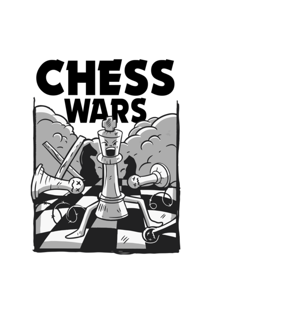 Sakk - chess wars minta fekete pólón