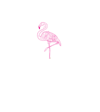Flamingó minta türkiz pólón