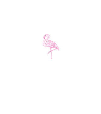 Flamingó minta fekete pólón