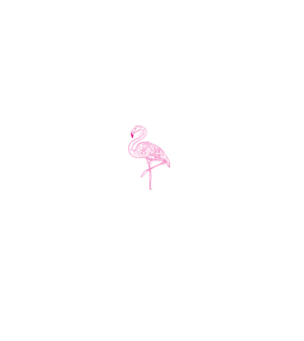 Flamingó minta fekete pólón