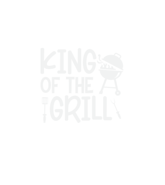 King of the Grill minta királykék pólón