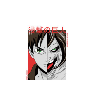 Eren Yeager - Attack Titan minta fehér pólón