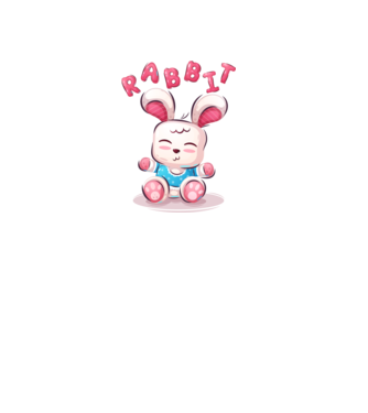 Rabbit minta fehér pólón
