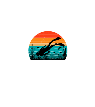 Búvár Vintage Grafika minta farmerkék pólón