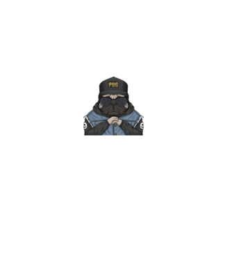 PUG minta fekete pólón