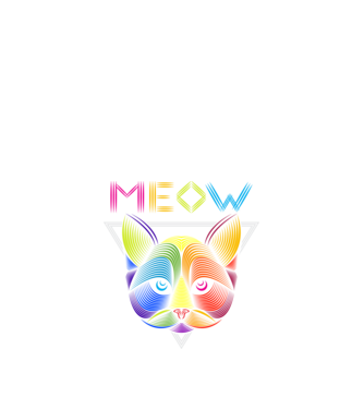 MEOW minta fekete pólón