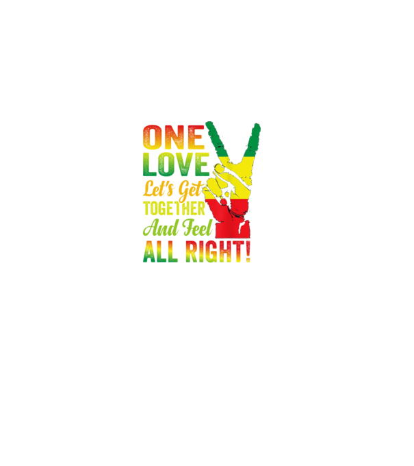 One Love All Right minta fekete pólón