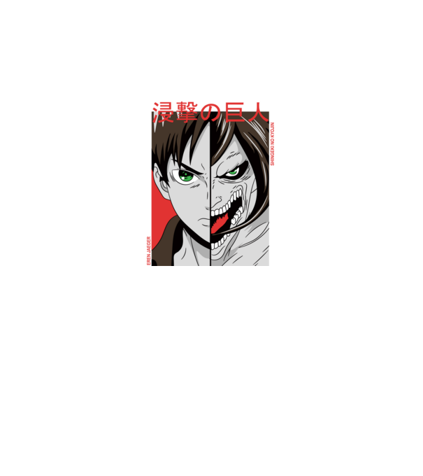 Eren Yeager - Attack Titan minta fehér pólón