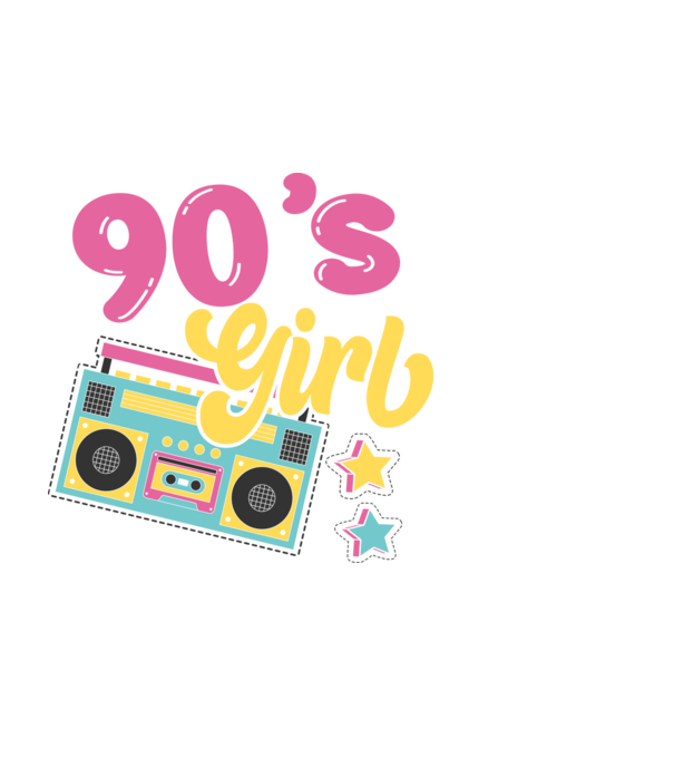 90's Girl minta fekete pólón