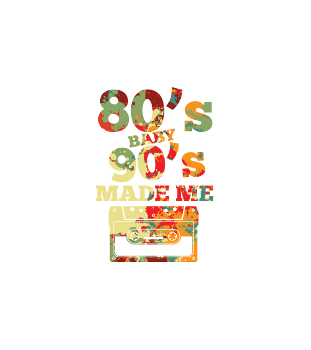80-as, 90-es évek kazetta minta fehér pólón