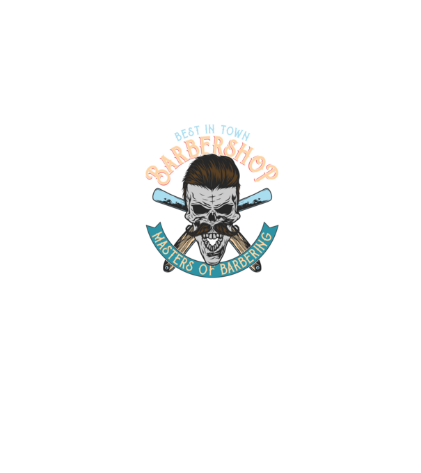 Masters of Barbering minta farmerkék pólón