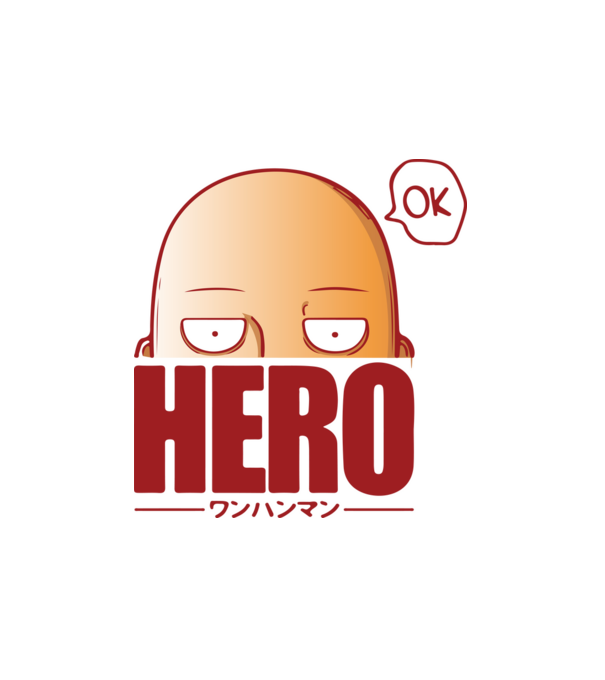 One-Punch Man minta fehér pólón