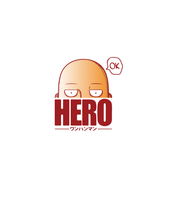 One-Punch Man minta fehér pólón