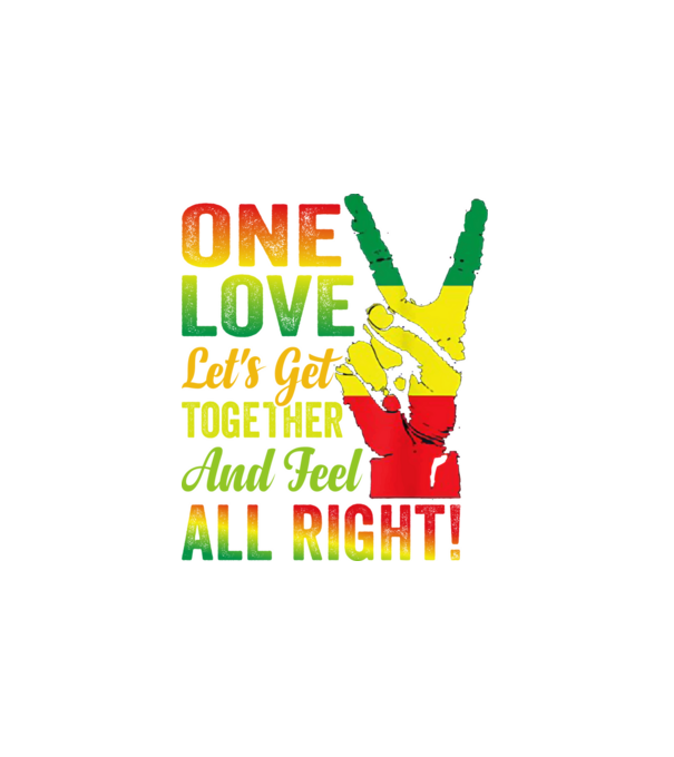 One Love All Right minta fehér pólón