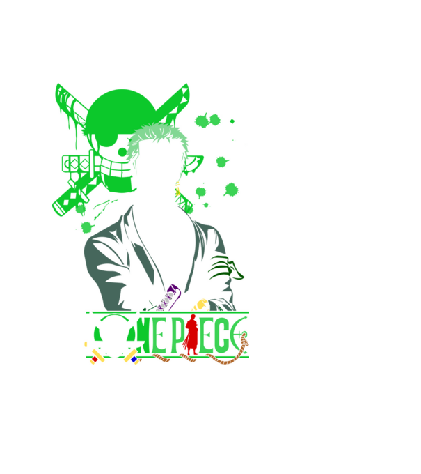 One Piece - Roronoa Zoro minta fekete pólón